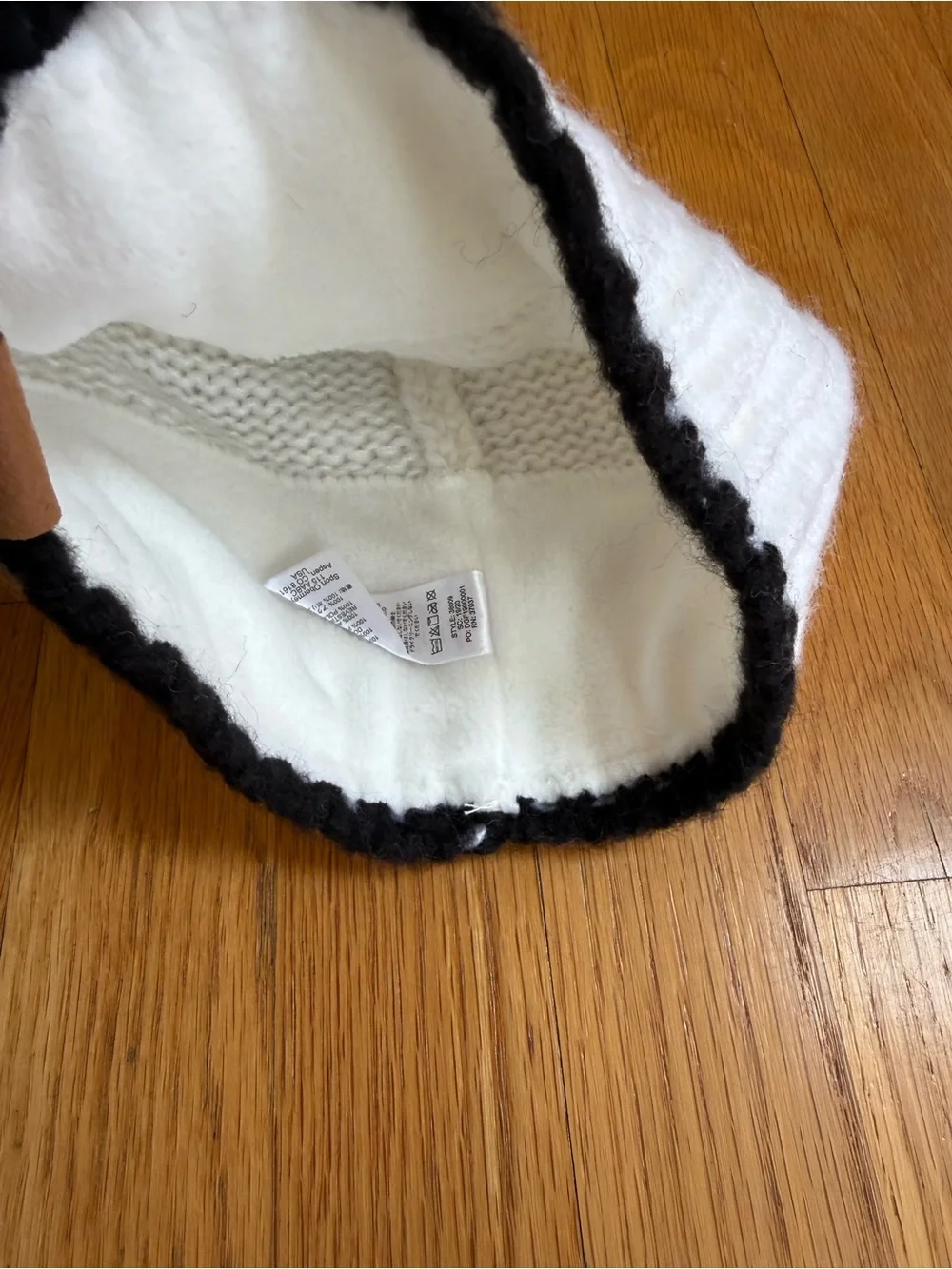 Obermeyer Kids White Beanie with Black Pom & Trim